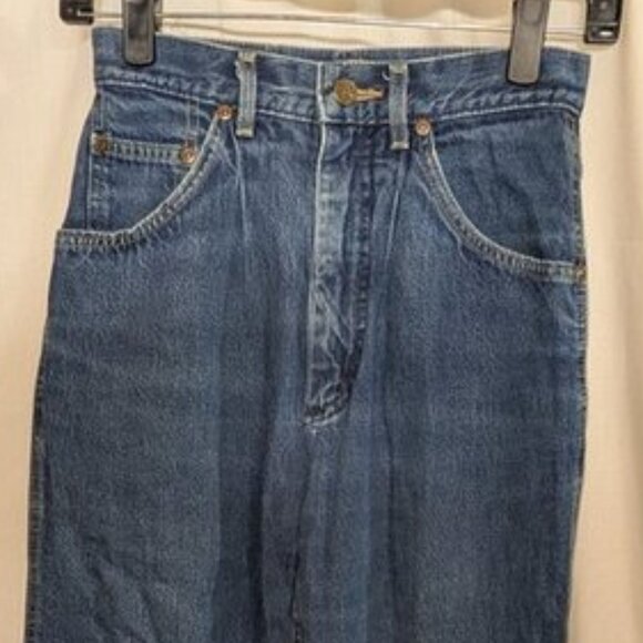 Lee Riders Vintage Super High Waisted Rise Pleated Front Tapered Leg Mom Jeans - Picture 3 of 5